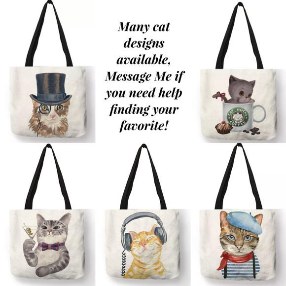 Eco-Friendly Gray Tabby Cat on a Black Folding Tote Bag - Picture 15 of 16